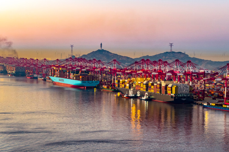 Yangshan Deepwater Port Container Terminal in Shanghai