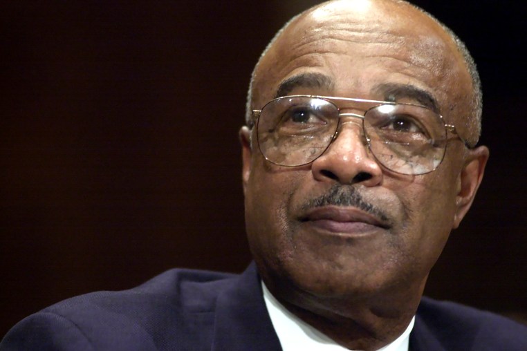 Incoming Secretary of Education Rod Paige appears at a Senat