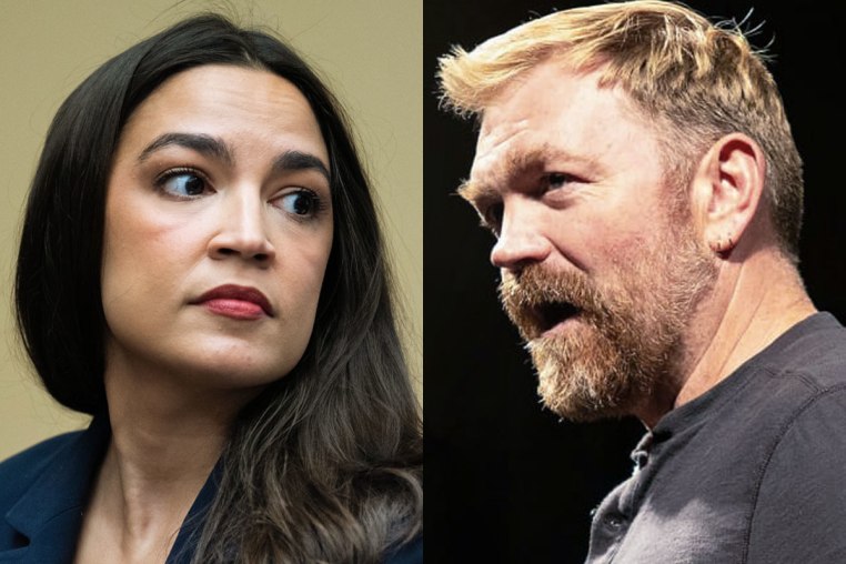 Rep. Alexandria Ocasio-Cortez, D-N.Y.,  and Democratic Senate candidate Graham Platner.