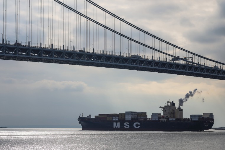 Image: Economic Report Shows Trump Tariffs Took Toll On Imports Coming Into U.S. Economy