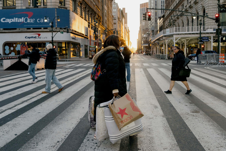 A shopper in Herald Square on Black Friday in New York. 