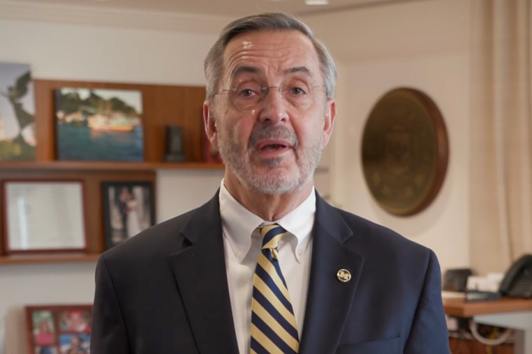 Image: A screen grab of President of the University of Michigan, Domenico Grasso.