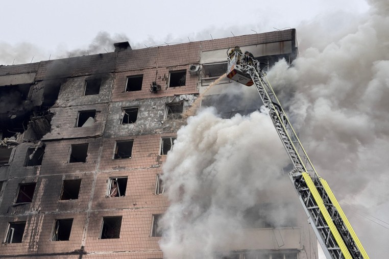 A Russian strike on an apartment in Zaporizhzhia