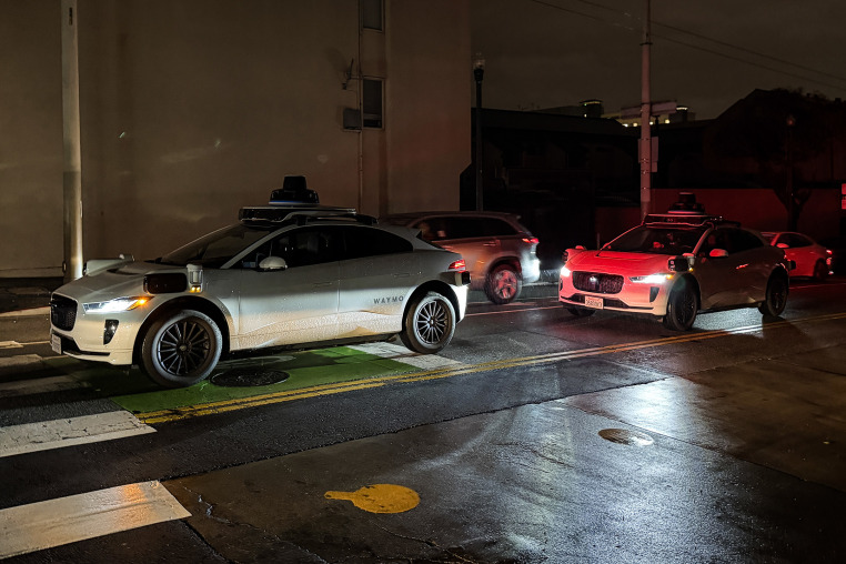 Waymo driverless car is not able to detect traffic lights after a major power outage in San Francisco, California, United States on December 20, 2025.