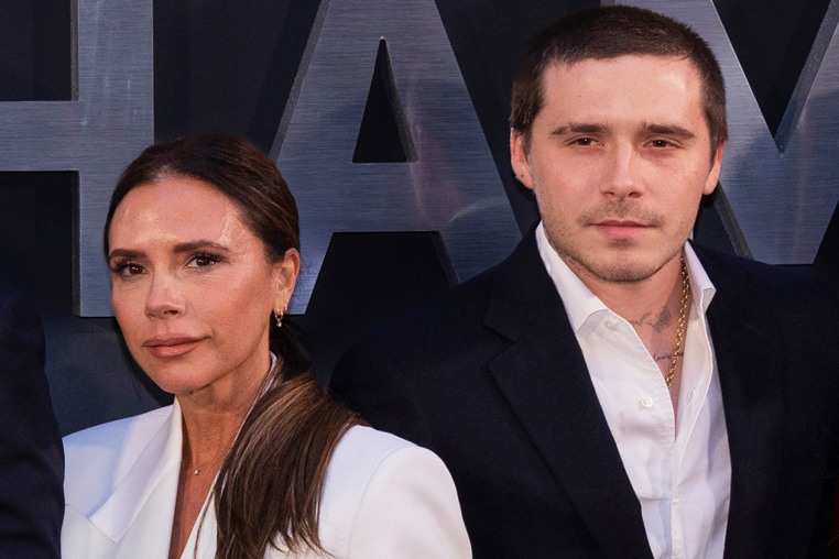 David and Victoria Beckham with their eldest son Brooklyn and his wife Nicola Peltz in 2023.