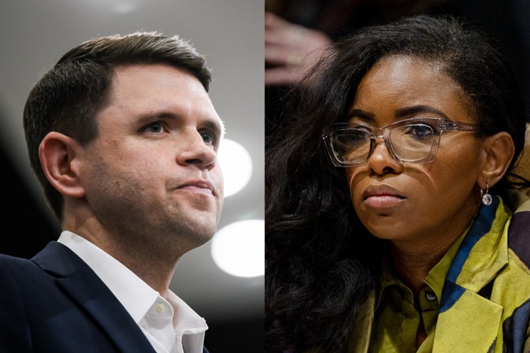 Split image of James Talarico and Jasmine Crockett