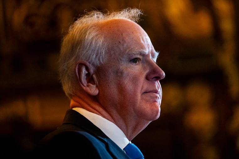 Minnesota Gov. Tim Walz speaks at the State Capitol on Jan. 5, 2026 in St. Paul.