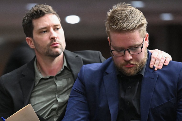 Luke Ganger and Brent Ganger, brothers of Renee Good, appear at a forum on use of force by Department of Homeland Security agents, on Capitol Hill in Washington, DC, on February 3, 2026. 
