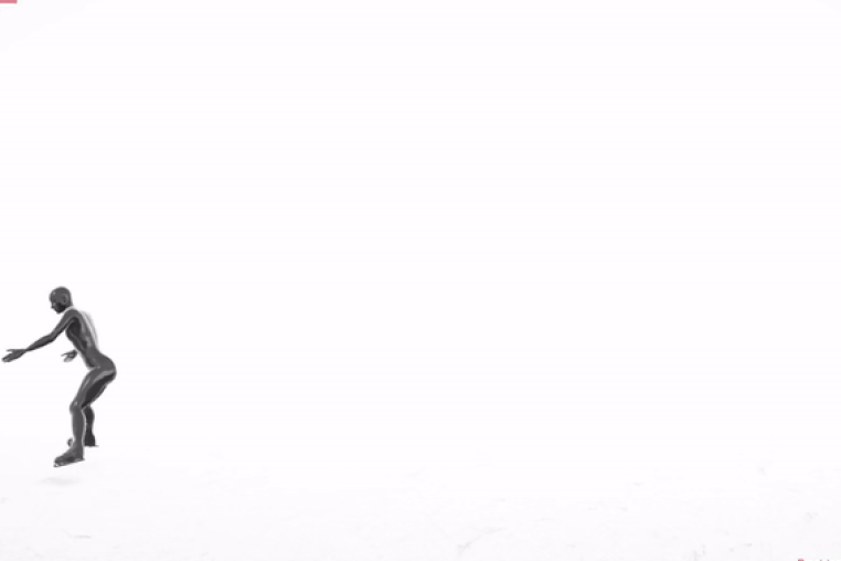 A split-second rendering of Team USA figure skater Ilia Malinin. 