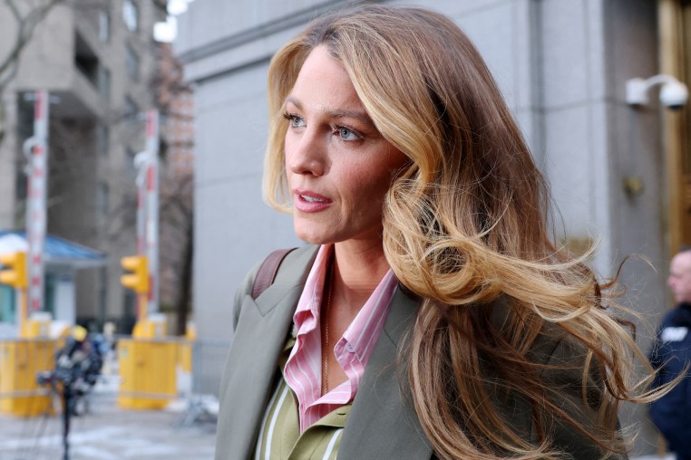Actress Blake Lively leaves federal court following a court-ordered settlement conference in her civil lawsuit against actor and director Justin Baldoni related to the film "It Ends With Us," in New York on Thursday.