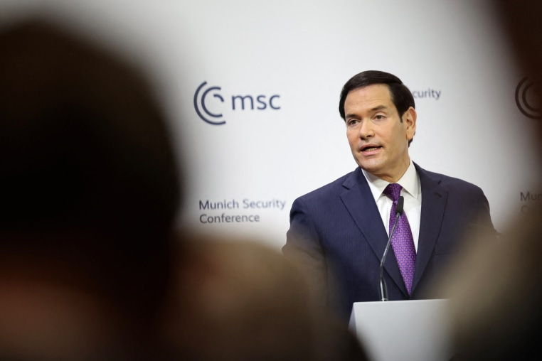 U.S. Secretary of State Marco Rubio speaks during the 62nd Munich Security Conference (MSC) on February 14.