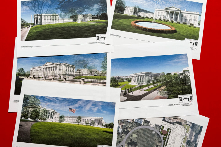 Artist renderings and diagrams of the new White House East Wing and Ballroomoom