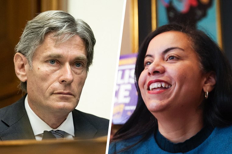 Split image of Tom Malinkowski and Analilia Mejia.