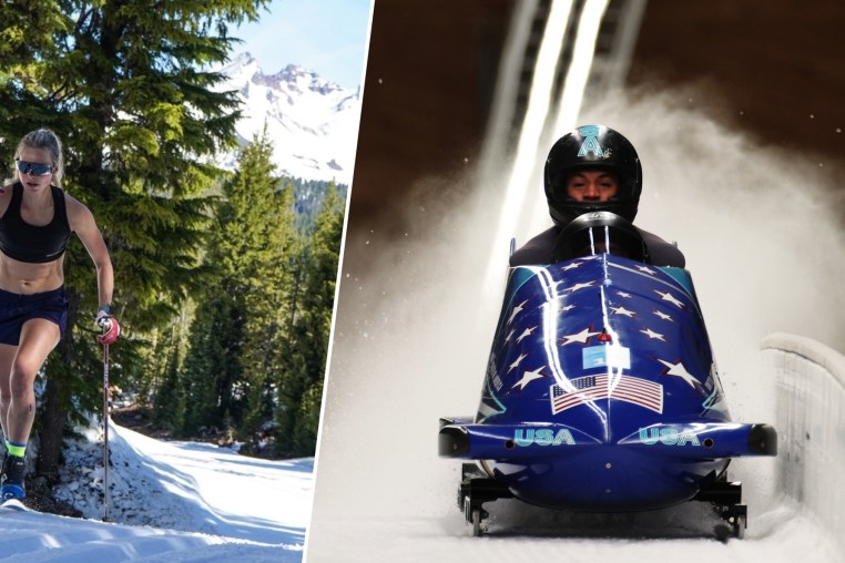 Composite image of Jessie Diggins and Frank Del Duca