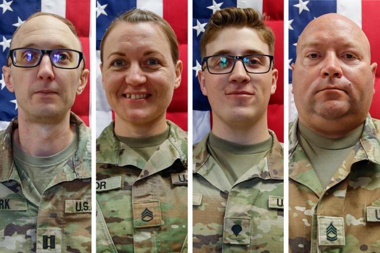 Left: Cody A. Khork, Nicole M. Amor, Declan J. Coady and Noah L. Tietjens