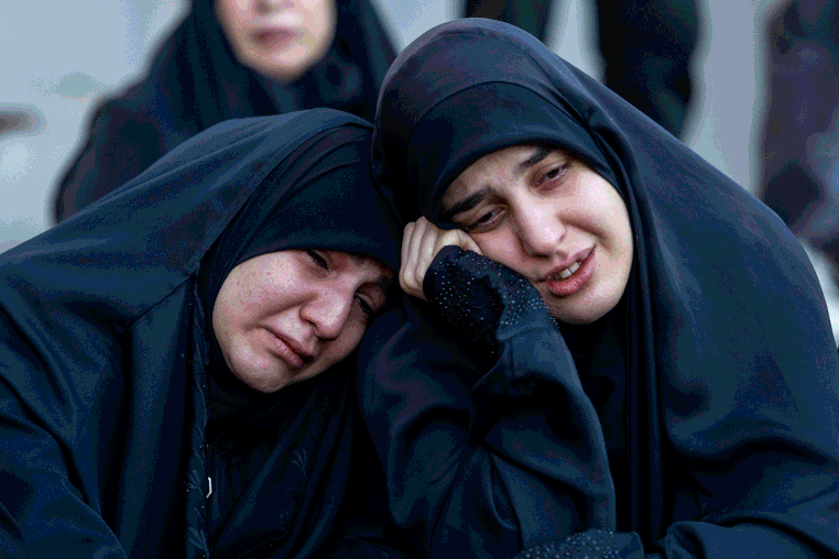 Mourners in Tehran after the death of Ali Khamenei on March 1, 2026.