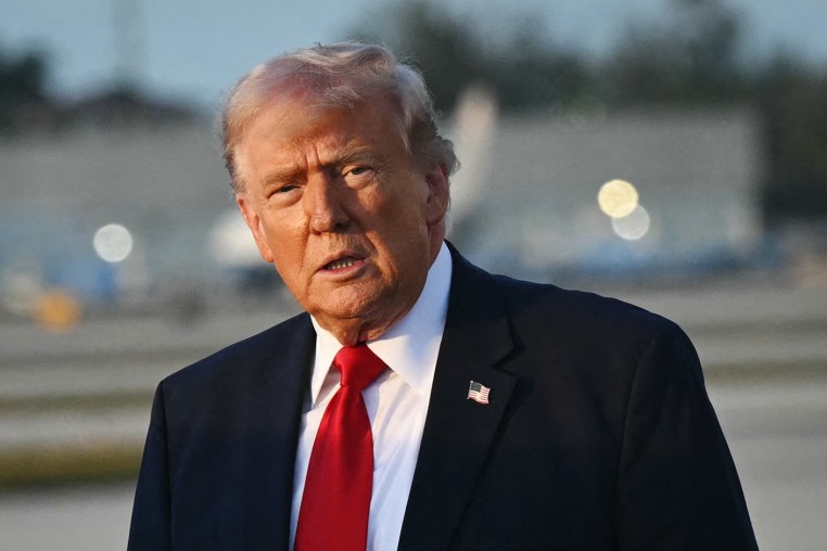 President Donald Trump disembarks from Air Force One in Miami on March 7, 2026.