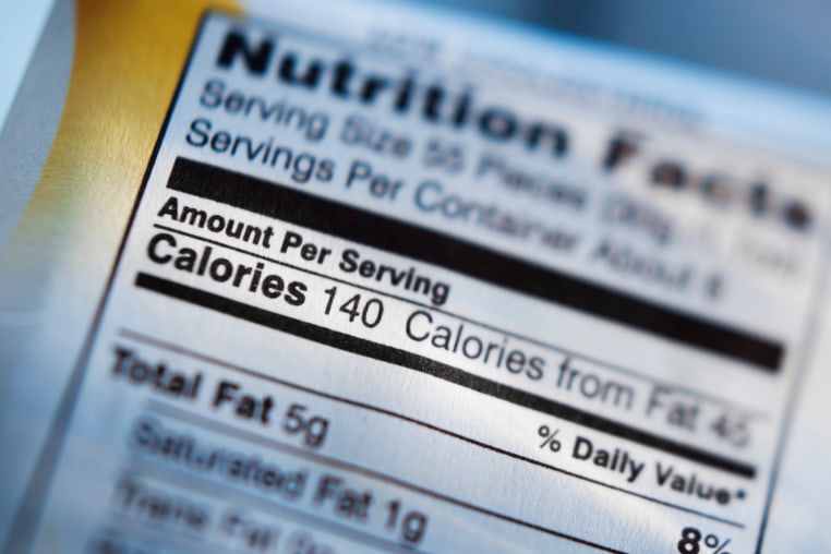 Nutrition label