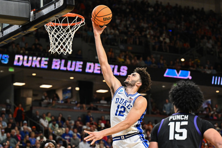 Cameron Boozer #12 of the Duke Blue Devils