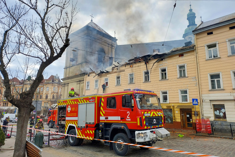 Russian Drones Attacks Lviv
