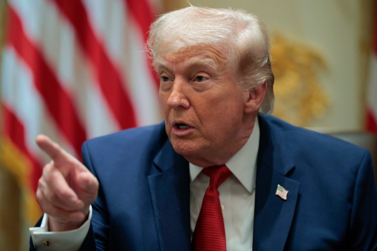 President Donald Trump speaks during a Cabinet meeting at the White House on March 26, 2026.
