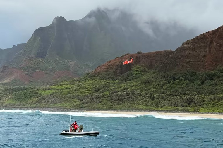 The Coast Guard, agency partners and good Samaritans responded to a helicopter crash off Kalalau Beach on Kauai Thursday. 