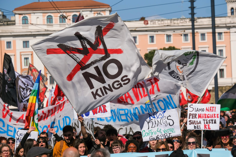 Protesters at "No Kings" rally.