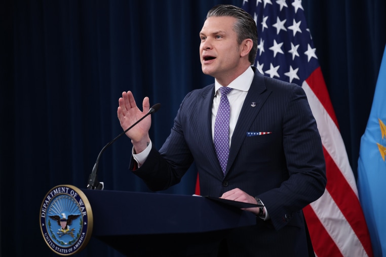 Pete Hegseth And Dan Caine Hold Pentagon Press Briefing On Operation Epic Fury