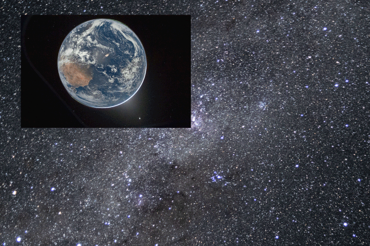 A GIF of images from the Artemis mission, including photos of Earth, the Moon and the astronauts.