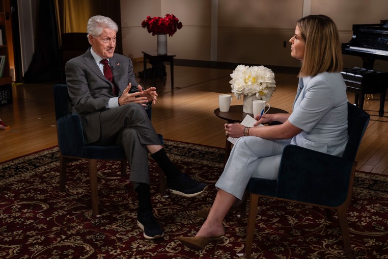 Former President Bill Clinton speaks to Jenna Bush Hager.