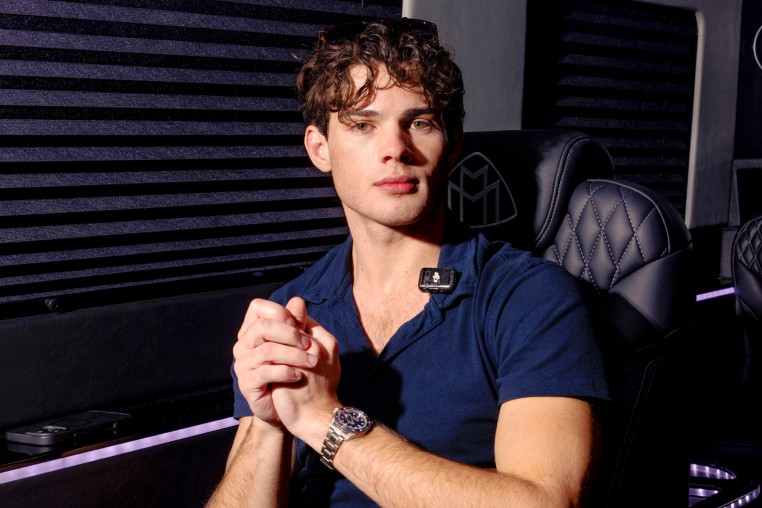 Looksmaxing influencer Clavicular in his sprinter van