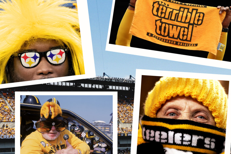 Photo collage of Steelers fans 