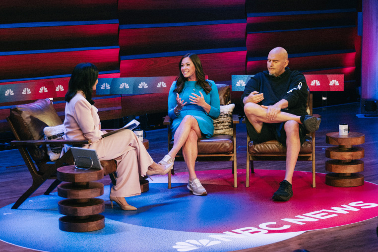 Kristen Welker speaks to Senators Katie Britt and John Fetterman at Common Ground, in Washington, D.C., on April 23, 2026.