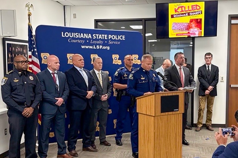 A press conference with an update on the Roxanne Sharp cold case homicide investigation.