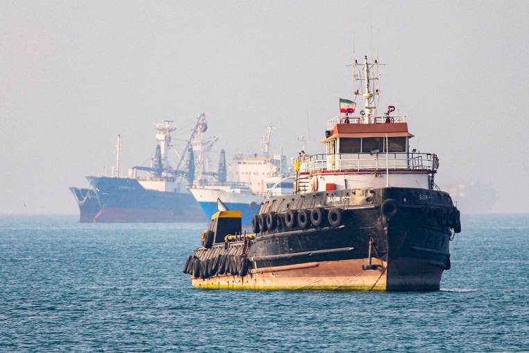 Vessels in the Strait of Hormuz near Bandar Abbas, Iran