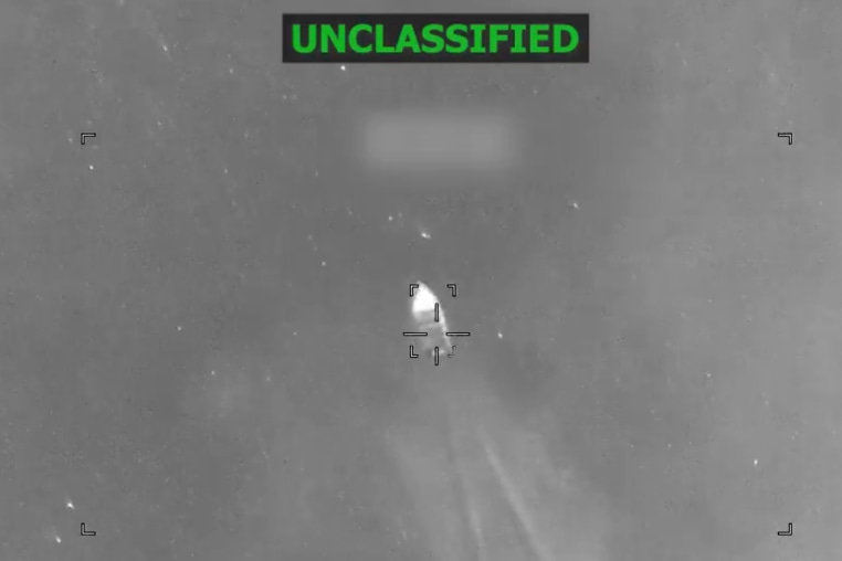A boat is seen before a U.S. strike in the Eastern Pacific on May 05, 2026.