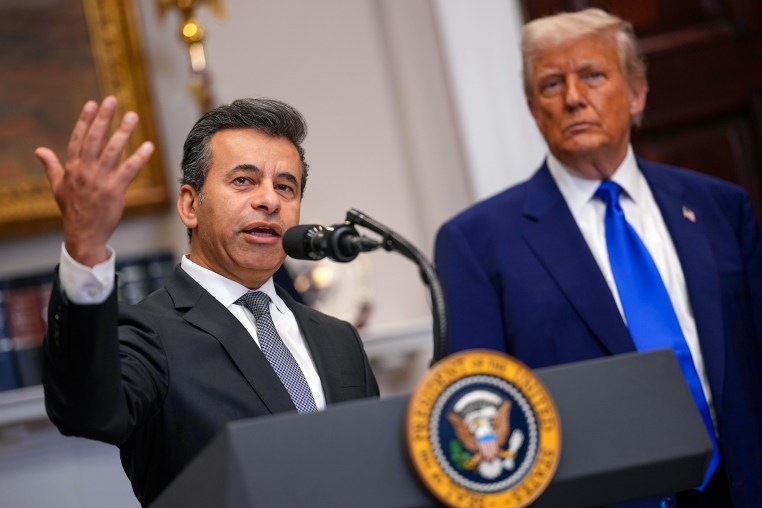 FDA Commissioner Martin Makary speaks alongside President Donald Trump.