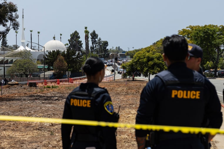 Police respond to a reported active shooter at the Islamic Center of San Diego.