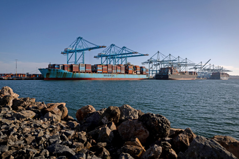 Container Ships at the Port of Los Angeles