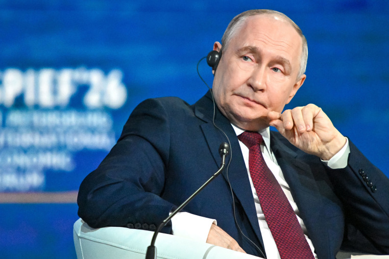 Russian President Vladimir Putin attends the St. Petersburg International Economic Forum on June 5, 2026.