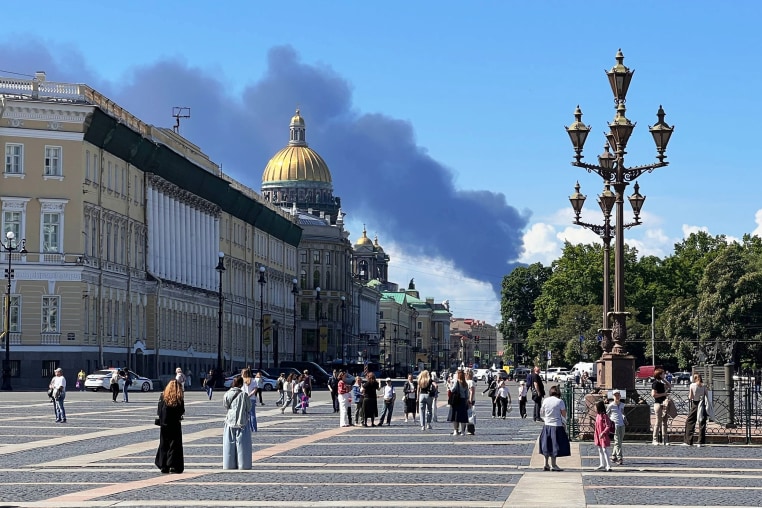 Black smoke rises following reported Ukrainian UAV attack in St. Petersburg