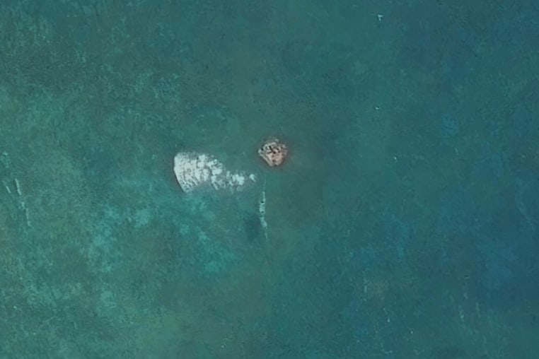 Satellite image shows opening to Scarborough Shoal