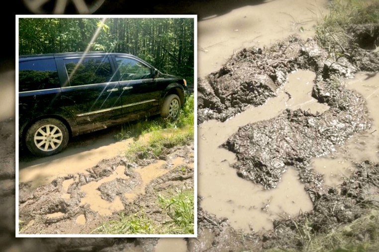 The trail where Kathryn Woessner found suck in mud after 3 days in Backus, MN on June 11, 2026