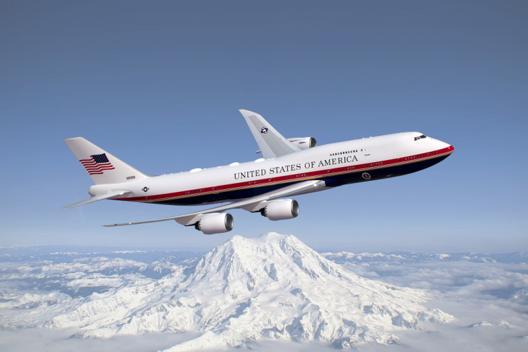 Artist rendering depicts the new U.S. Air Force in its red, white, gold and dark blue paint scheme.