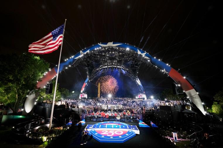 Fireworks during the UFC Freedom250 fight on the South Lawn of the White House.
