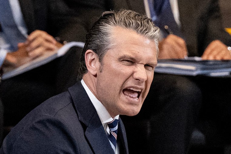 Defense Secretary Pete Hegseth at the NATO headquarters in Brussels on June 18, 2026.