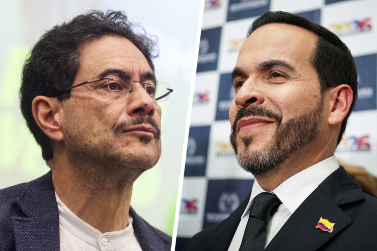 A split composite image of Ivan Cepeda, left, and Abelardo de la Espriella