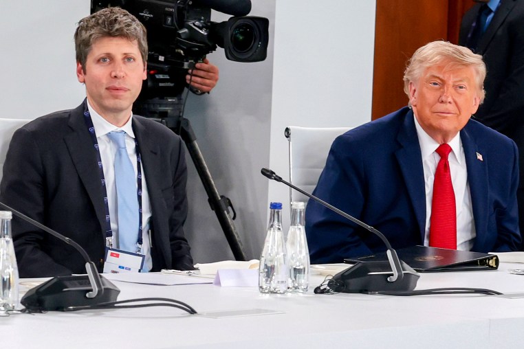 OpenAI CEO Sam Altman and President Donald Trump.