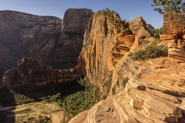 A sweeping desert landscape in Utah's Zion National Park.