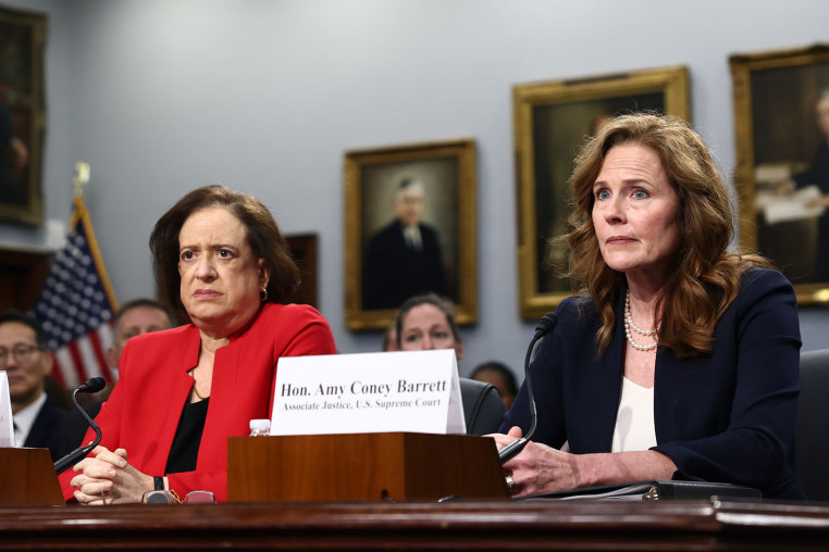 Supreme Court Justices Elena Kagan and Amy Coney Barrett testify to the House Appropriations Committee on July 14, 2026.